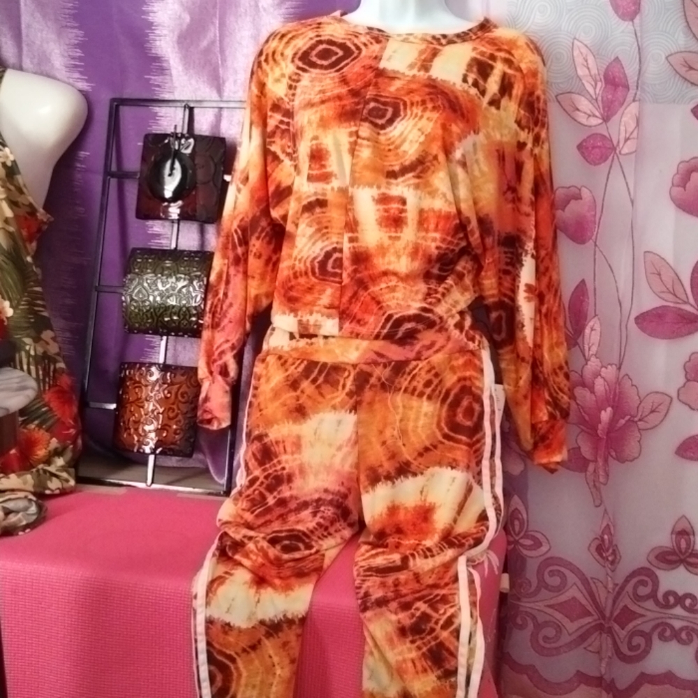 Sweat suit top and bottom